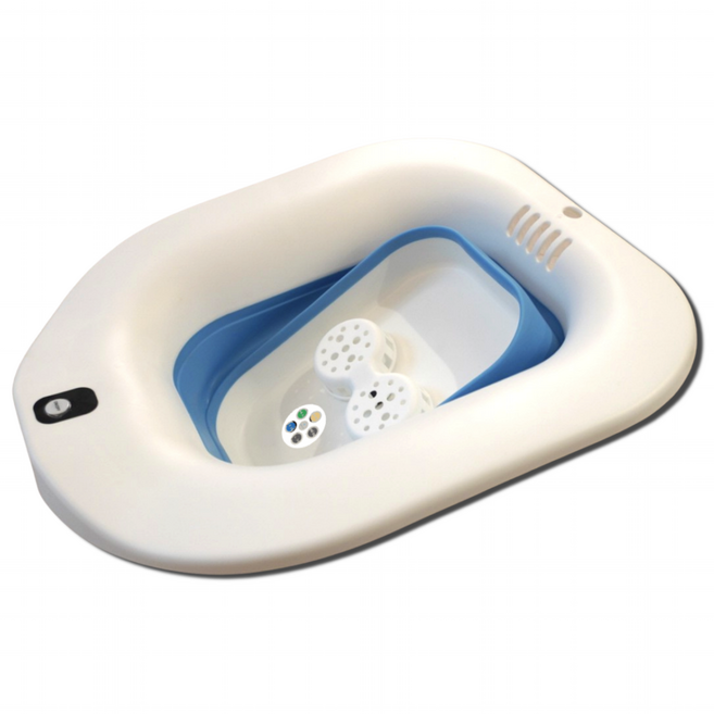 메디솔루 C타입 무선버블 접이식 좌욕기(약국 품질), 화이트(파스텔블루)