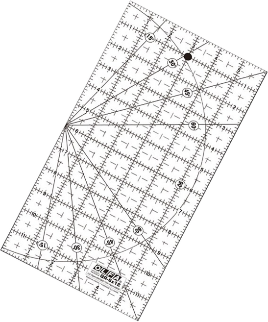 올파 OLFA 재단자 곡선자 퀼트용 자 QR-6x12, 1개