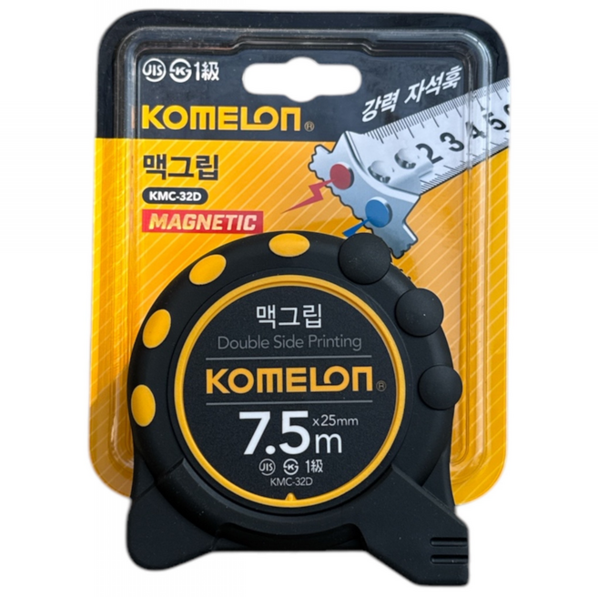 원진공구 양면줄자 자석가능 7.5m, 1개