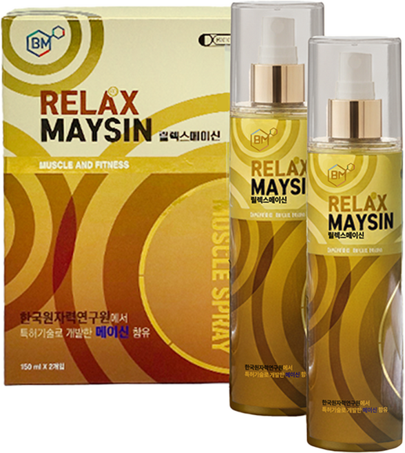 릴렉스 메이신 뿌리는 쿨링 천연 스프레이 파스 150ml, 1세트, 2개입