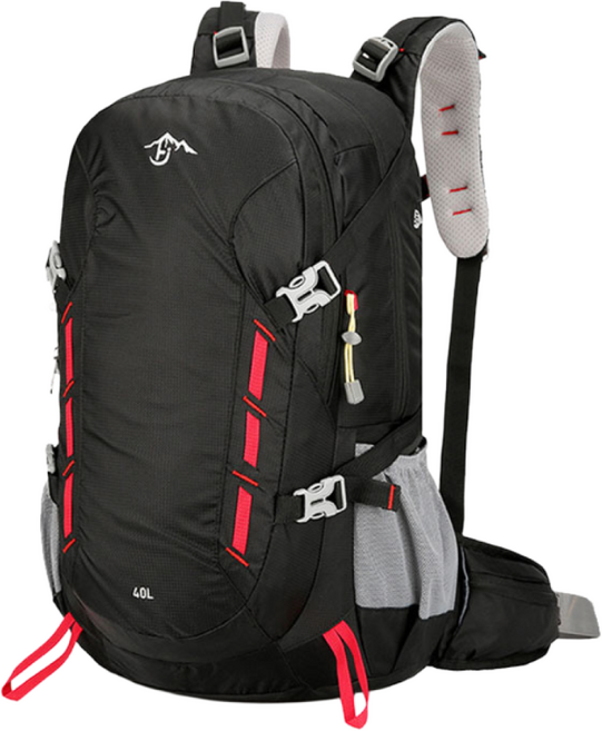 Aesero 등산배낭 아웃도어 초경량 대용량 40L 등산가방 남자 여성 배낭 백팩, 블랙