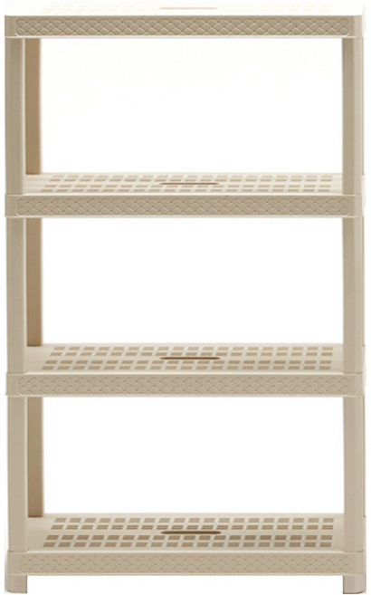 보네드 크라운 라탄 3단 4단 5단 플라스틱 주방 침실 화분 진열대 슬림 틈새 다용도 선반, 크라운_L사이즈__아이보리_4단선반