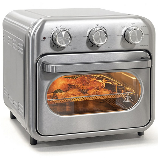 [재리마켓] 올스텐 에어프라이어 오븐 25L 대용량 캠핑용 피자 토스터 그릴 다이얼, 실버