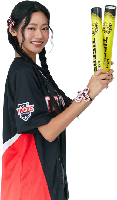 랩 LAP x KBO KIA타이거즈(원정) 미니 리본핀 AR7GA324, 블랙, 1개