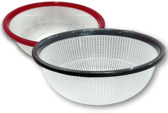 나코 투명 플라스틱 원형소쿠리 채반 대형 채망 광주리 과일 세척바구니, 다크그레이, 1개