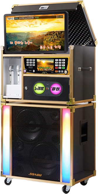 태진 가정용 노래방기계 싸부(SSABU) MS-2400L 이동식 노래방 올인원 풀세트, 최고급형 SSABU 골드
