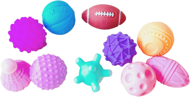 펫카 강아지 터그놀이 라텍스 삑삑이 공 10종 세트 TD-19, 혼합색상, 1세트