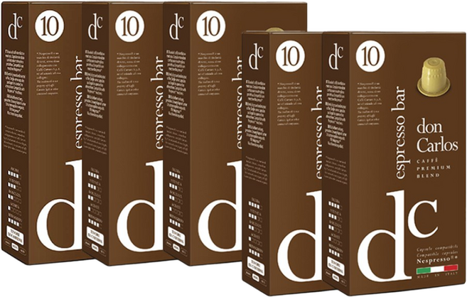 돈 카를로스 에스프레소 바 네스프레소 호환 캡슐커피, 5.2g, 10개입, 5개