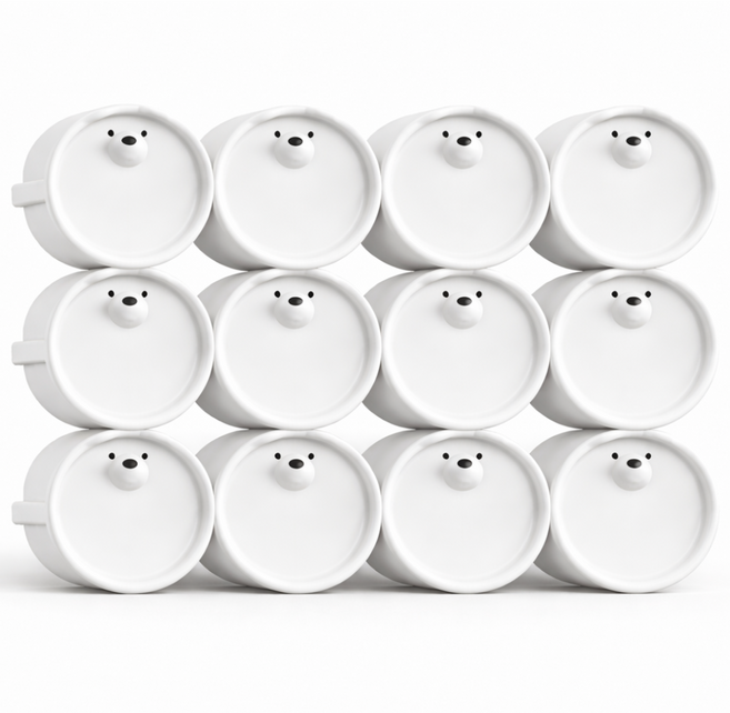 곰돌이 콘센트 안전마개 커버, 12개, 화이트