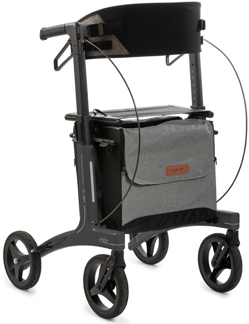 [공식수입]롤즈 에어 일체형 경량 4.7kg 카본 노인보행보조기 어르신 보행기 차콜(코알블랙) 등받이 가방 포함, 1개