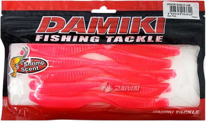 다미끼 아머 쉐드 5인치 웜 광어 다운샷 광따 우럭 배스 루어 웜, 438 (핫핑크), 7g, 1개