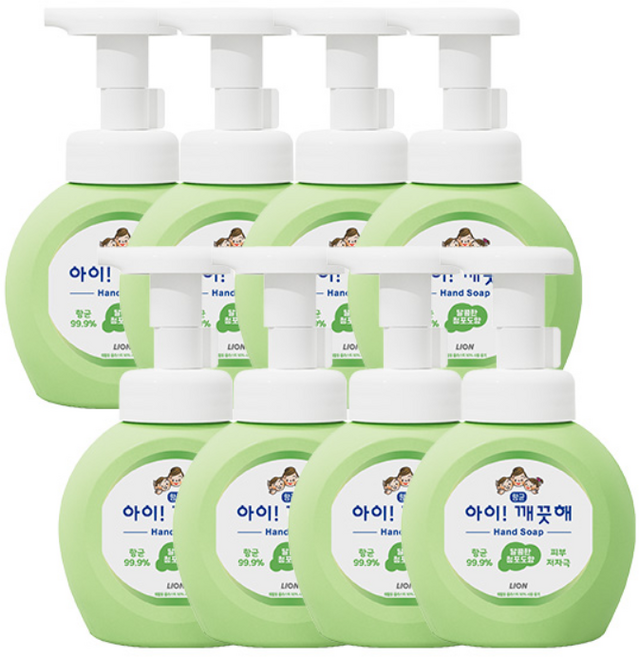 아이깨끗해 향균 거품 핸드솝 청포도, 250ml, 8개