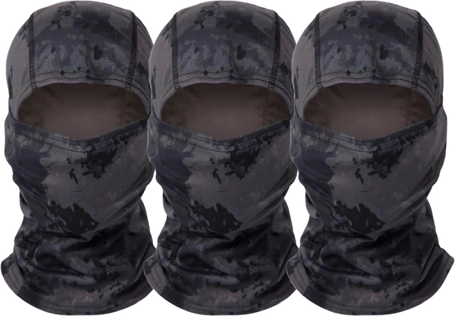 3set 여름 자외선차단 쿨 바라클라바 자전거 오토바이 발라클라바, 카모블랙, 3개