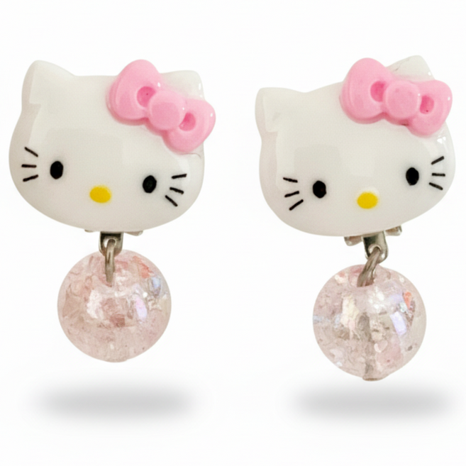 메르시봉봉 여아 입체 헬로키티 귀걸이 귀찌