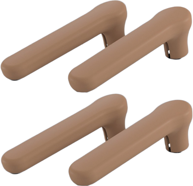 정전기 방지 심플 라이트 실리콘 일자형 손잡이 커버 문고리, 브라운, 4개