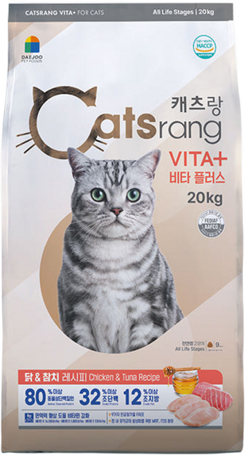 캐츠랑 고양이 비타플러스 기능성 사료, 닭, 20kg, 1개