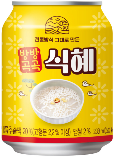 방방곡곡 식혜 238ml 48개 티타임 브런치 모임 외식 샌드위치 아이스커피, 72개