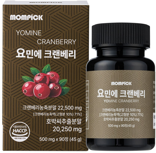 맘픽 요민에 크랜베리 정품 식약청인증 해썹, 1개, 90회분