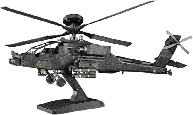 피스쿨 판타지 아파치 전투헬기 미해병대 3D 입체 금속 메탈 퍼즐 AH-64 전투기 비행기, 1개, 다양, 145피스