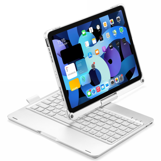 아이패드전용 블루투스 한글키보드 케이스 (9.7/10.2/10.5/10.9/11/12.9인치), 실버, 프로12.9, 저소음 적축, 프로12.9(6/5/4/3세대)