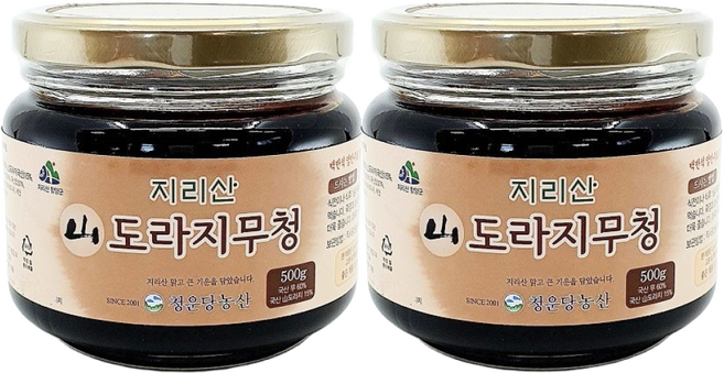 청운당농산 지리산 산도라지 무조청 수제 약도라지청 산 도라지청 효능, 2개, 500g