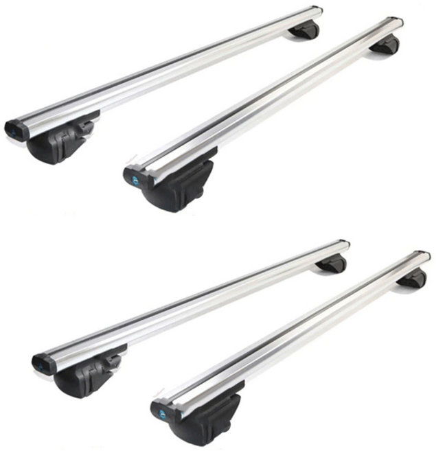 락모터스 차량용 루프랙 가로바 1개 세트판매 캐리어 캠핑 지붕 천장 SUV 승용차, 실버+블랙, 1세트