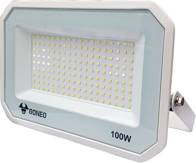 고네오 LED 투광등 100W 화이트바디 전구색/노란색, 1개