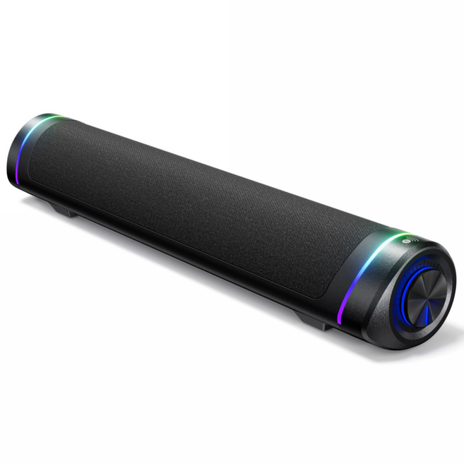 벤트론스 컴퓨터 스피커 USB 사운드바 블루투스 겸용 게이밍 RGB, Soundbar-1, 블랙