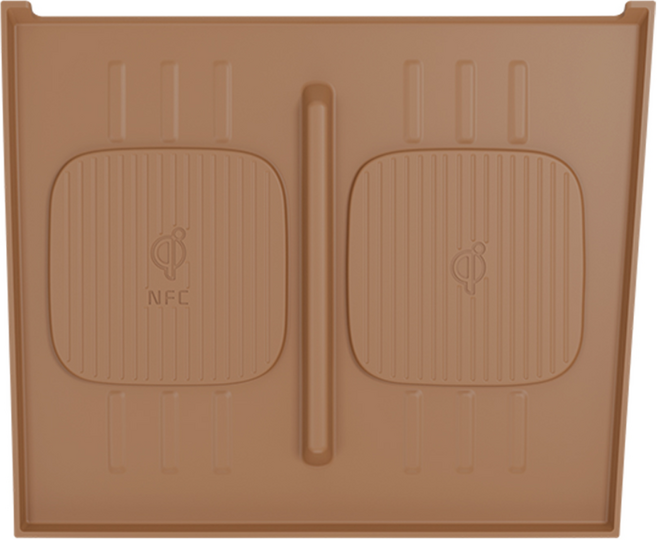 지파츠 싼타페 MX5 실내 콘솔 무선충전 패드 커버 논슬립 수납함 친환경 실리콘 소재, 브라운, 무선 충전 패드 커버 (D-4)