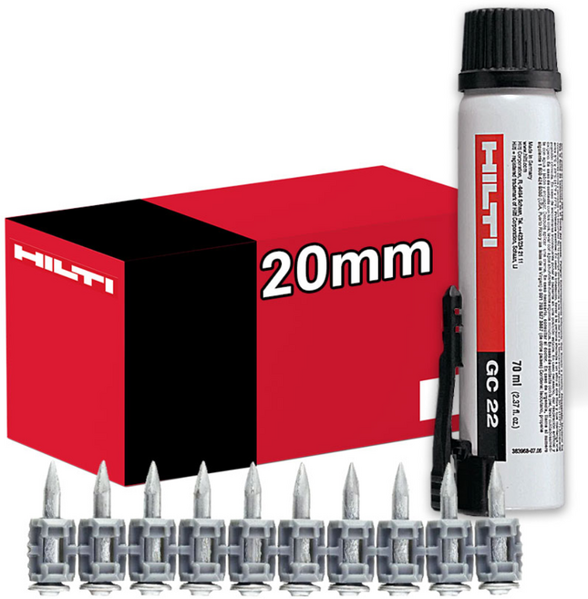 힐티 HILTI GX120용 GX3용 가스캔 GC22 GC42 + 가스핀 X-GN MX 20mm 27mm(750발), GC22 + 가스핀 X-GN MX 20mm(750발), 1개