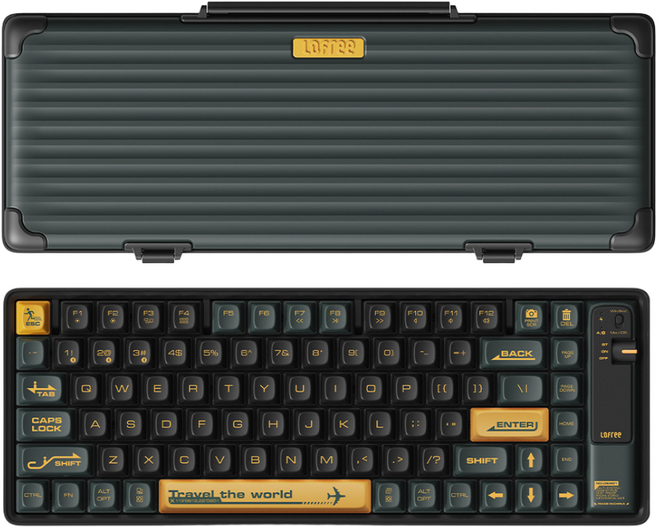 로프리 LOFREE WANDERFREE 레트로 블루투스 기계식 키보드 갈축 84키, 텐키리스, 그린, OE901블루투스 키보드 그린