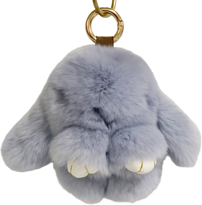하우스팡 토끼인형 열쇠고리 리얼토끼털 인형키링, 10cm Light Gray, 1개