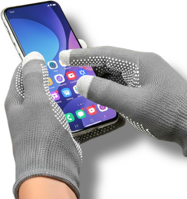 더뉴원 스마트폰장갑 논슬립 미끄럼방지 작업 택배 터치장갑, 12개, 그레이