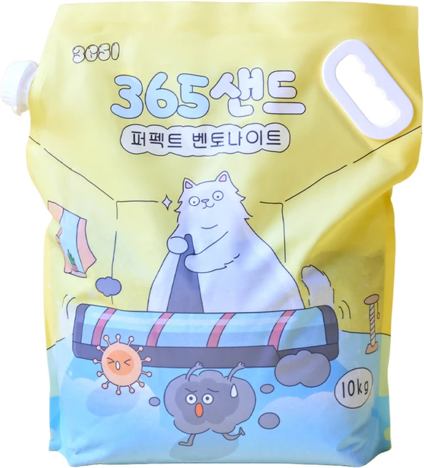3651 365샌드 퍼펙트 벤토나이트 고양이 모래, 10kg, 1개 - 쿠팡