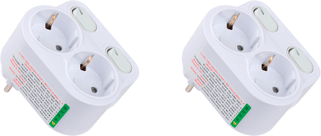 현대일렉트릭 고정형 개별 회전 멀티탭 2구 1+1, 2개