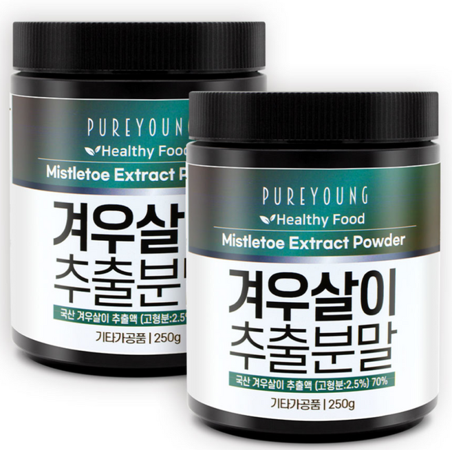 퓨어영 국산 미슬토 겨우살이 추출물분말, 2개, 250g