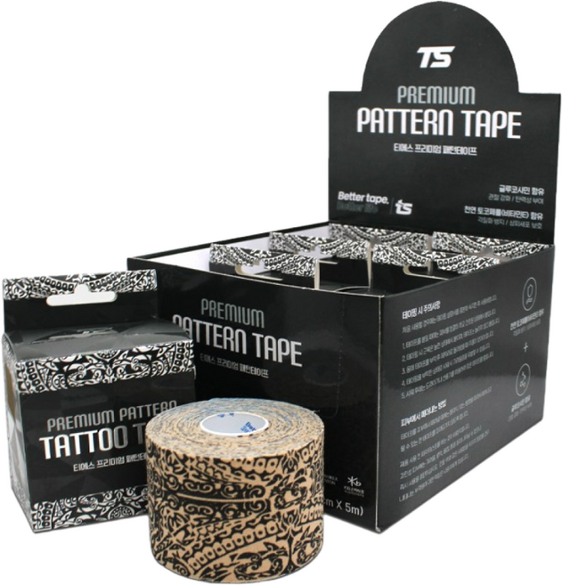 [국내산] 티에스 프리미엄 스포츠 테이프 키네시올로지 근육 무릎 손목 어깨 테이핑 6롤 세트, 6개