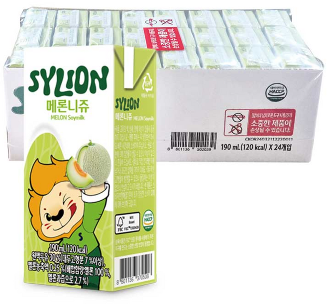 삼육 실리온 메론니쥬 멜론두유, 24개, 190ml