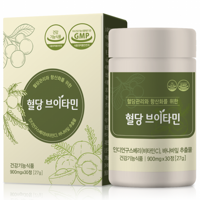 슈퍼푸드케이] 혈당 브이타민 세포케어 당뇨케어 채식 식물성 건강기능식품 인증 스파이크완화 비타민, 1개, 30정