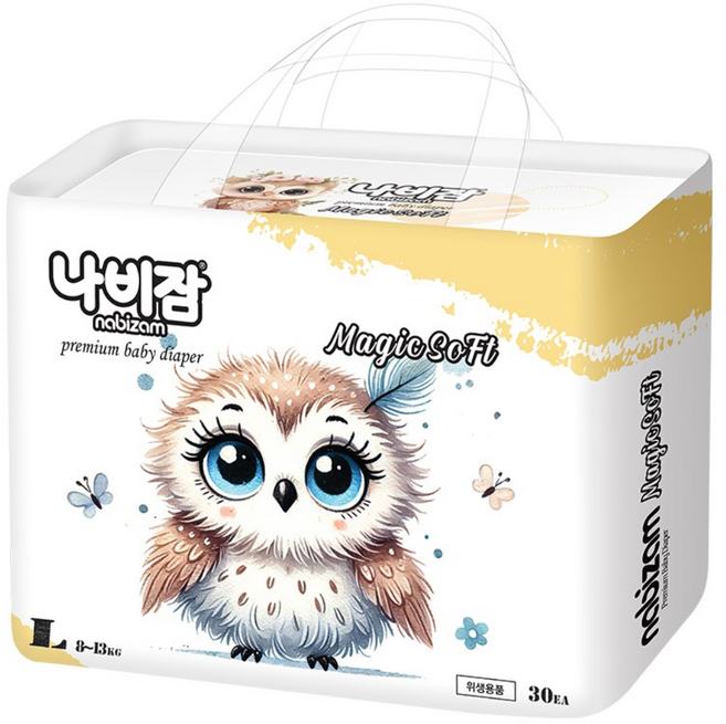 나비잠 매직소프트 팬티형 기저귀 남여공용, 대형(L), 30매
