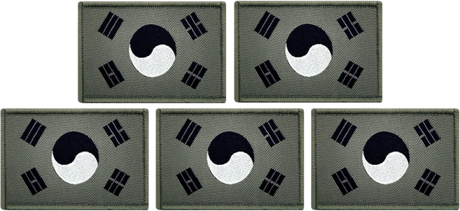 [5P] 태극기 패치 국방 5P SET - 벨크로 약장 찍찍이 학교 기념품 밀리터리 백팩 전투복 군인 군대