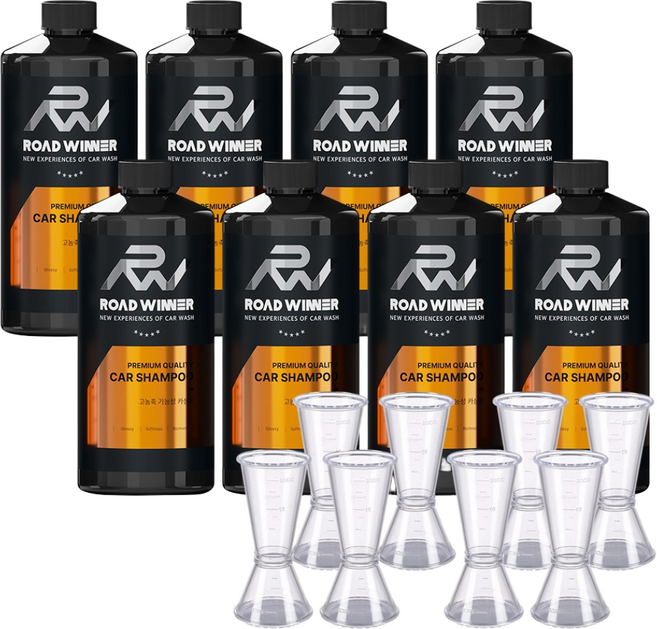 로드위너 대용량 고농축 카샴푸 1000ml 2p + 계량컵 2p 세트, 1L, 8개