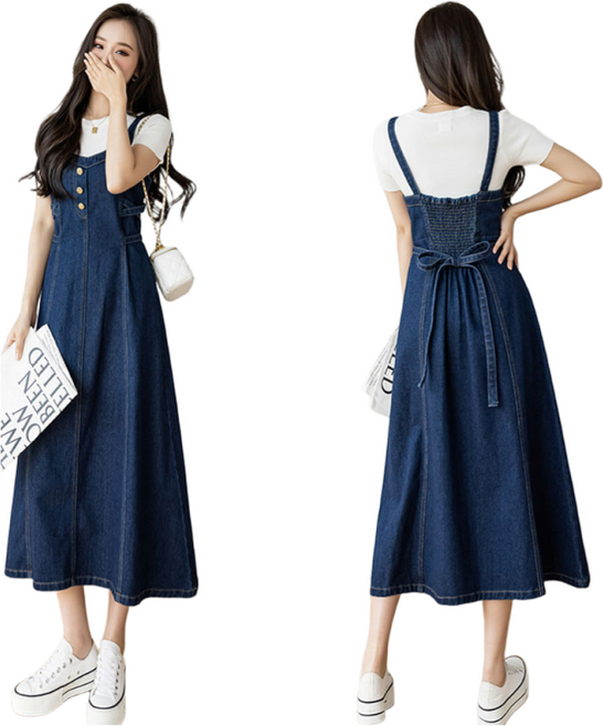 [코코에보니]데님원피스 멜빵원피스/청원피스OP-118
