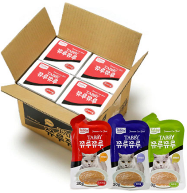 테비 쮸루쮸루 30g 48개 1박스 파우치, 4종콤보(치킨포함)