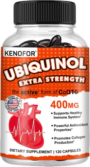 성인 혈관 및 심장 건강 혈압 균형을 위한 유기 초고흡수 유비퀴놀 COQ10 코엔자임 Q10, 60캡슐, 60정, 1개