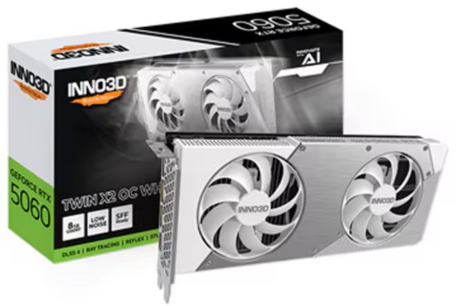 INNO3D 아이노비아 Geforce RTX 5060 OC V2 D7 8GB TWIN X2 White 그래픽카드 VGA