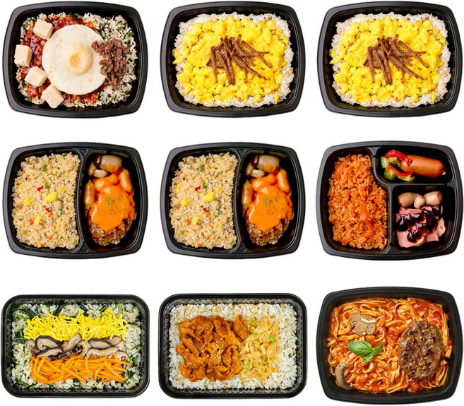 굿스푼 저당 식단 2주식단 단기관리 곤약밥 잡곡밥 나물밥 두부면 다이어트 도시락 순한맛 9종 9팩 (냉동)