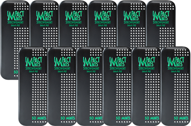 임팩트민트 슬림 슬라이드 캔디 스트롱 민트, 9g, 12개