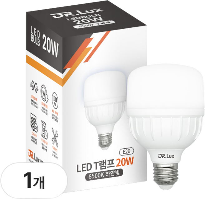닥터룩스 고용량 LED 전구 T램프 20W, 1개