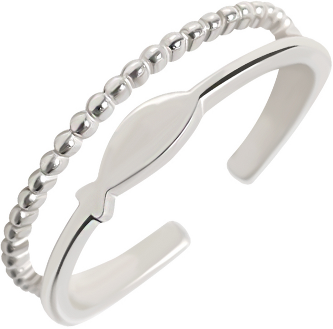 [라울스톤] 925 SILVER 듀엣 물고기 실버 은 반지 행운 우정 애끼반지